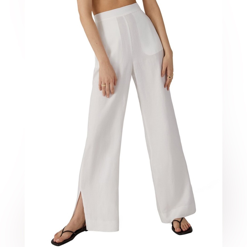 Favorite daughter THE REBOUND LINEN-BLEND PANT IN WHITE medium - Picture 1 of 6